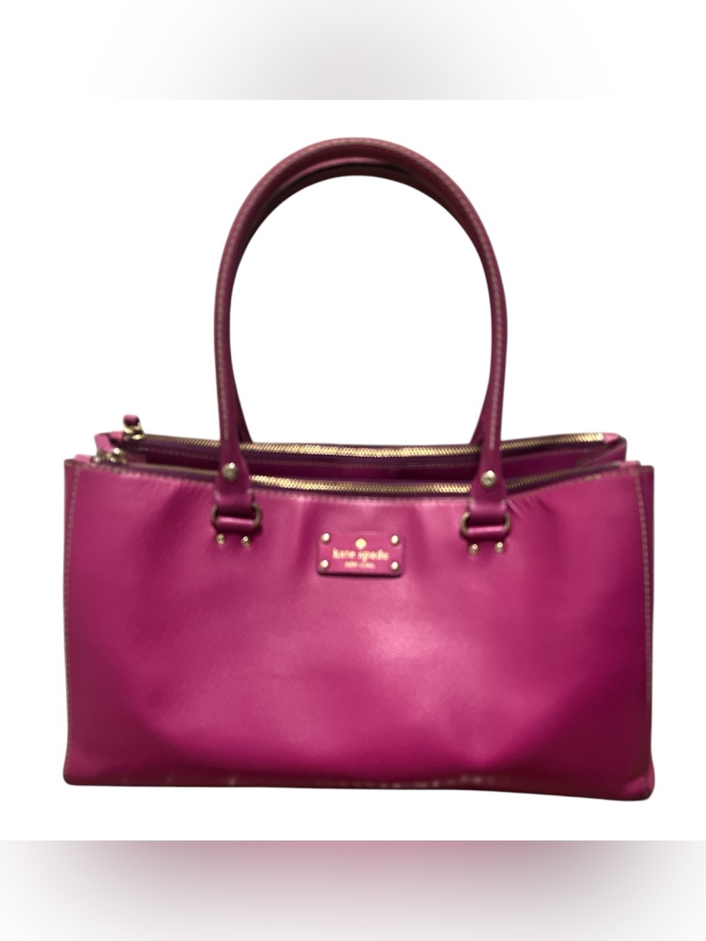 kate spade Fuchsia Leather Shoulder Tote large